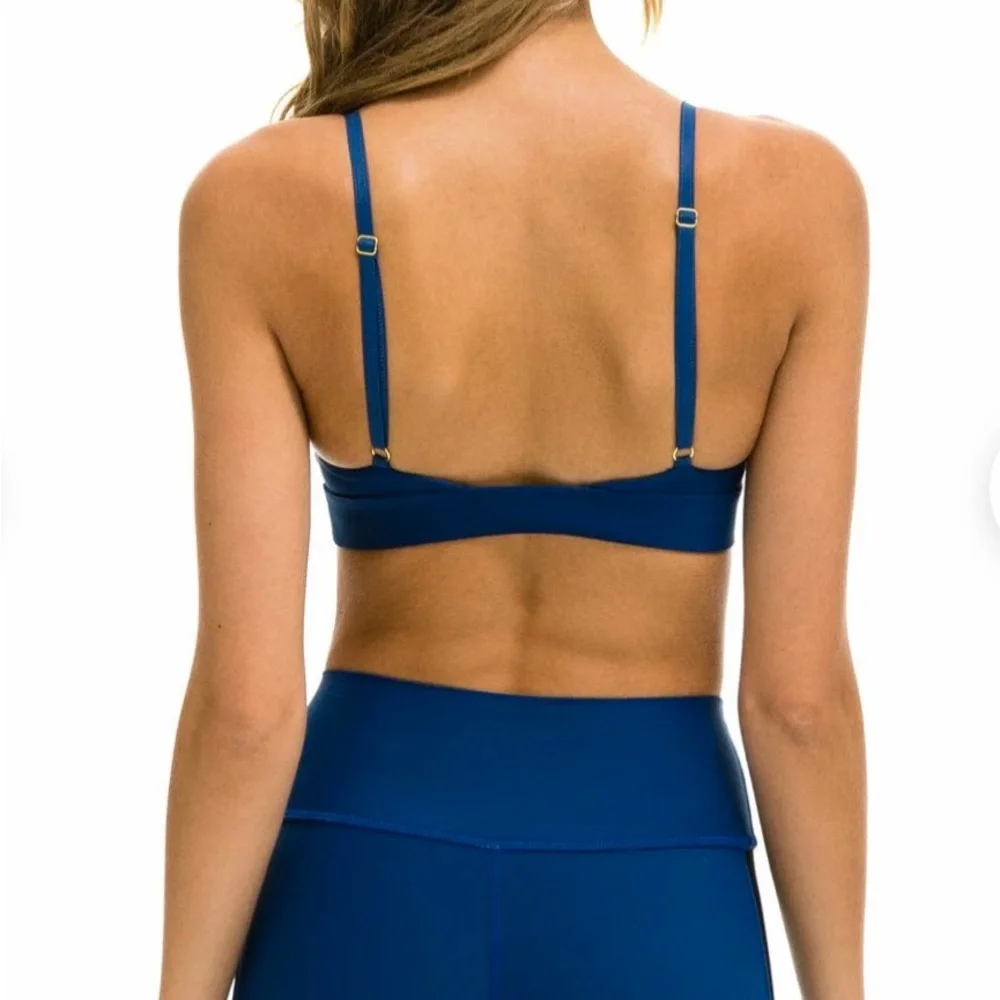 AVIATOR NATION Triangle Adjustable Sports Bra Royal Blue - Picture 3 of 14